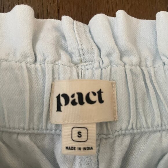 Pact Denim Chambray Light Blue Paper Bag Shorts Sz S - Picture 6 of 6